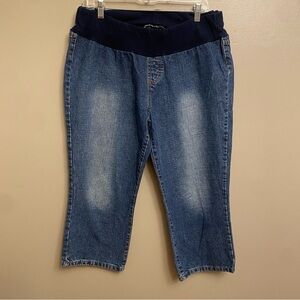 Motherhood Maternity Womens Jeans Blue Large Denim Cotton Crop Capri Casual
